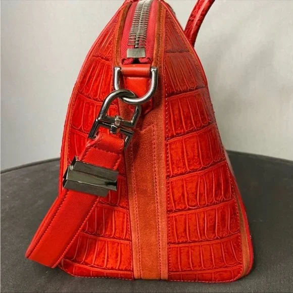Givenchy Antigona Red Crocodile Embossed Leather Bag Medium - Picture 5 of 16